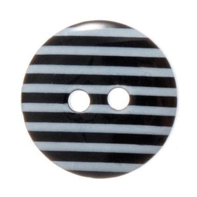 2 Hole Thin Striped Button - 15mm