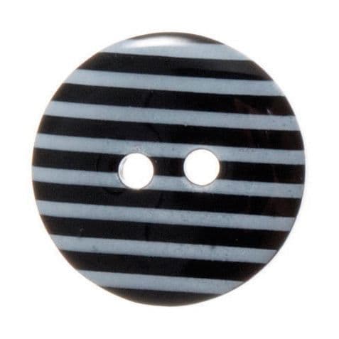 2 Hole Thin Striped Button - 18mm