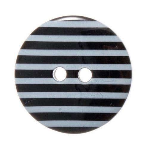 2 Hole Thin Striped Button - 23mm