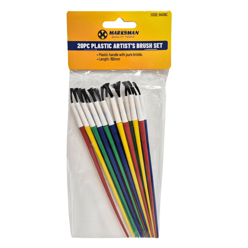 20pc Plastic Artist Brush Set