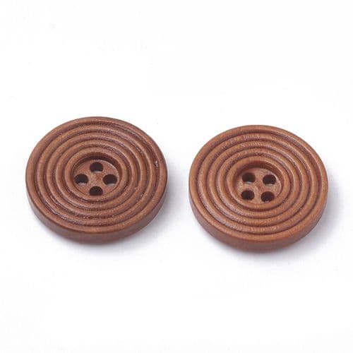 4 Hole Circle Design Wood Button - 25mm [XLB4.4]