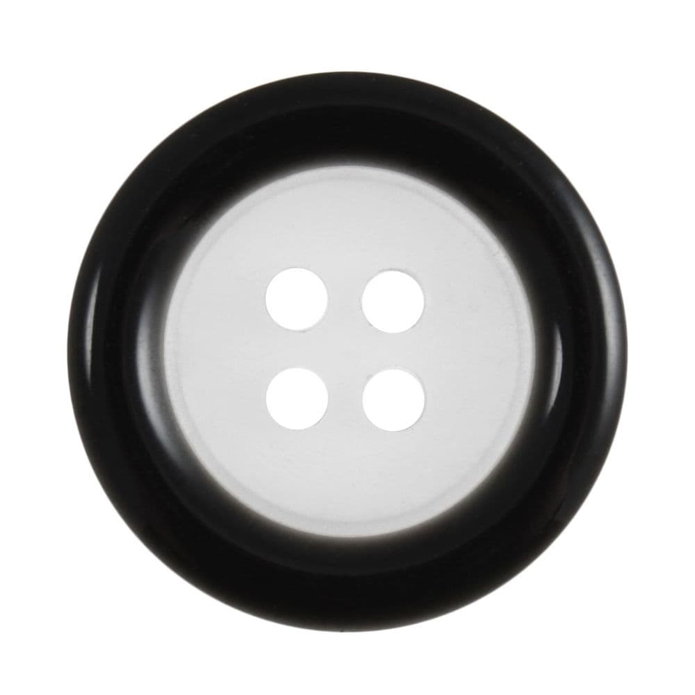 4 Hole Round Coloured Rim Button - 18mm
