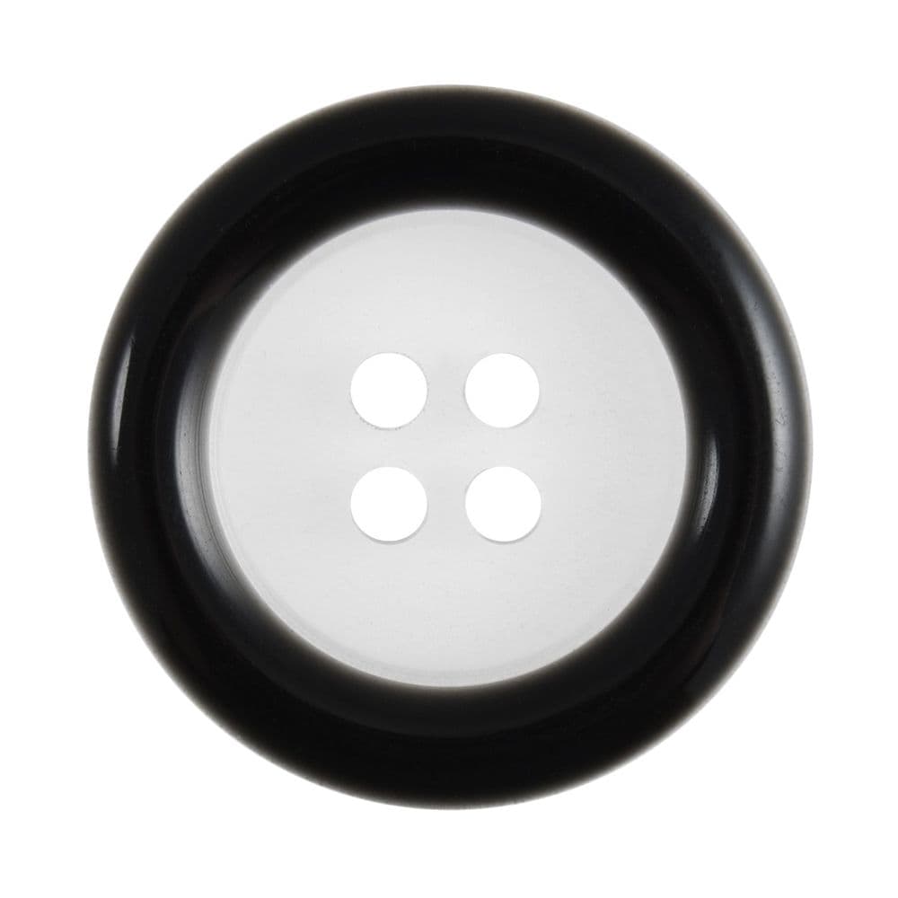 4 Hole Round Coloured Rim Button - 25mm