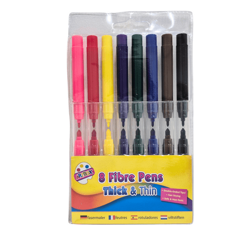 8 Fibre Pens Thick and Thin