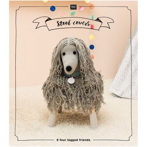 Book: Rico Design Four Legged Friends Stool Covers Crochet Booklet in Creative Cotton Aran