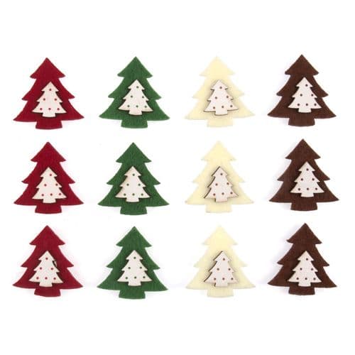 Christmas Craft Embellishment Felt Tree Stickers
