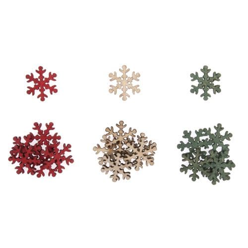 Christmas Craft Embellishment Wooden Small Snowflakes