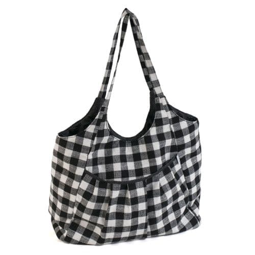 Craft Bag: Shoulder Tote: Monochrome Gingham