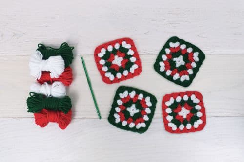 Crochet Kit: My First: Granny Squares: Festive Colours