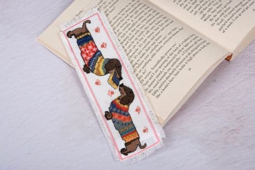 Cross Stitch Kit - Bookmark - Dachshund in Jumper