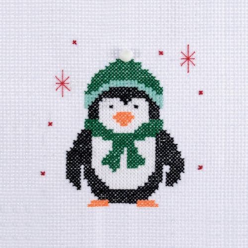 Cross Stitch Kit - Mini Christmas Penguin