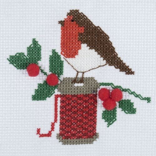 Cross Stitch Kit - Mini Christmas Robin