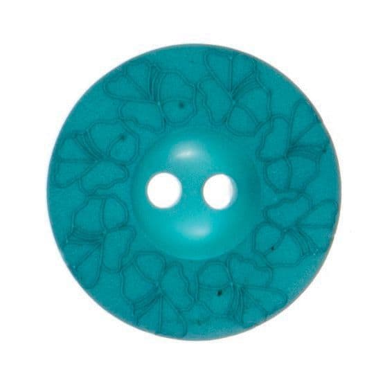 Debossed 2 Hole Flower Design Button - 22mm