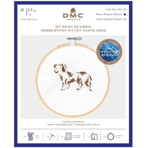 DMC Happy Daschund Cross Stitch Kit BK1885