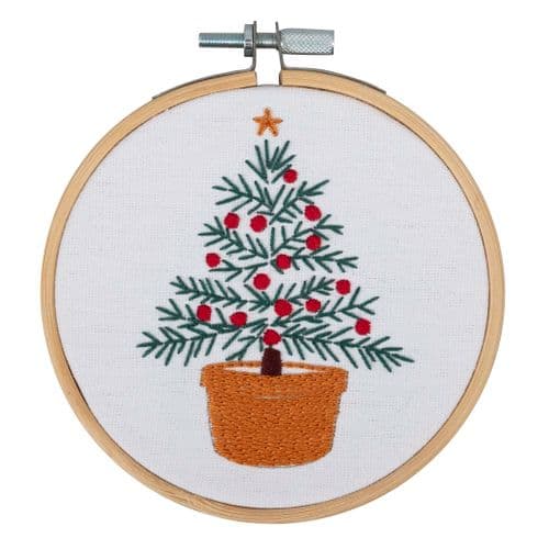 Embroidery Kit with Hoop: Mini Tree
