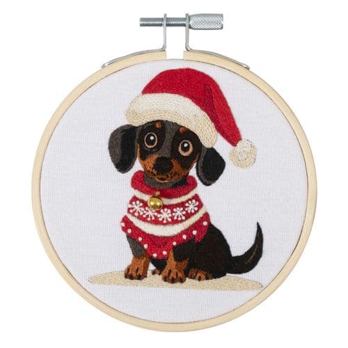 Embroidery Kit with Hoop: Mini Woof
