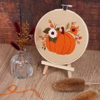 Embroidery Kit with Hoop: Pumpkin