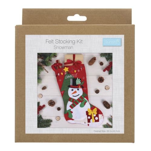 Felt Decoration Kit - Christmas Snowman Stocking