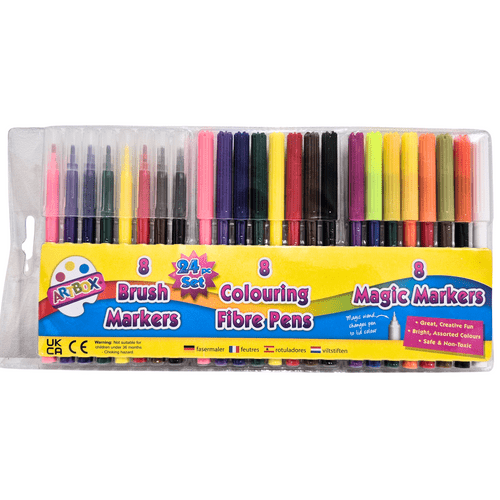 Fibre Pen Set Assorted Colours 24pk