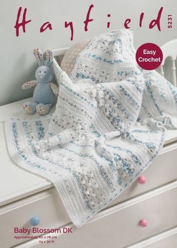 Hayfield Babies Blanket Crochet Pattern in Blossom DK - 5231 PDF DOWNLOAD