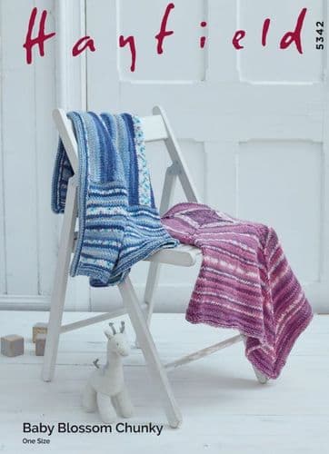 Hayfield Babies Blanket Knitting Pattern in Blossom Chunky - 5342 PDF DOWNLOAD