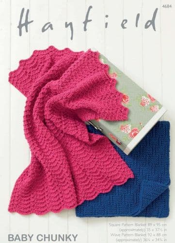 Hayfield Babies Blankets Knitting Pattern in Baby Chunky (4684P) PDF DOWNLOAD