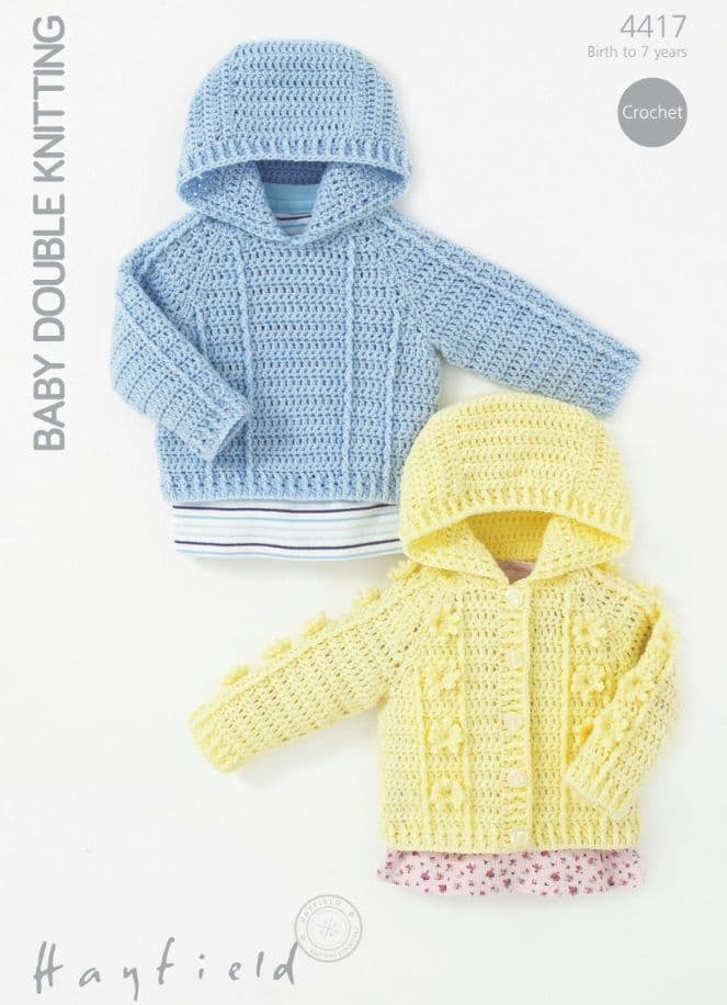 Crochet Hooded Cardigan Childs Hoodie Knitting Pattern Hooded