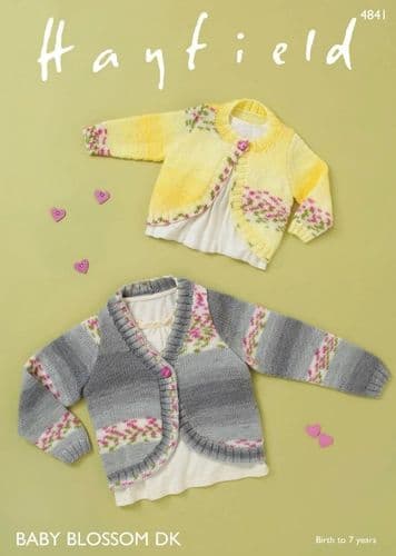 Hayfield Babies/Girls Cardigans Knitting Pattern in Blossom DK - 4841 PDF DOWNLOAD