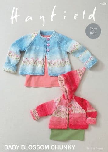 Hayfield Babies/Girls Coats Knitting Pattern in Blossom Chunky - 4678 PDF DOWNLOAD