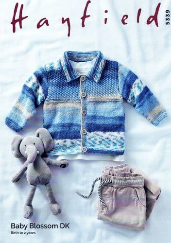 Hayfield Babies Jacket Knitting Pattern in Baby Blossom DK (5339)