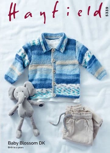 Hayfield Babies Jacket Knitting Pattern in Blossom DK - 5339 PDF DOWNLOAD