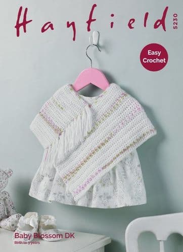 Hayfield Babies Poncho Crochet Pattern in Blossom DK - 5230 PDF DOWNLOAD
