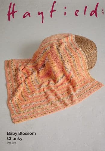 Hayfield Baby Blanket Knitting Pattern in Blossom Chunky - 5574 PDF DOWNLOAD
