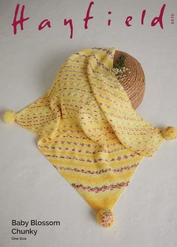 Hayfield Baby Blanket Knitting Pattern in Blossom Chunky - 5575 PDF DOWNLOAD