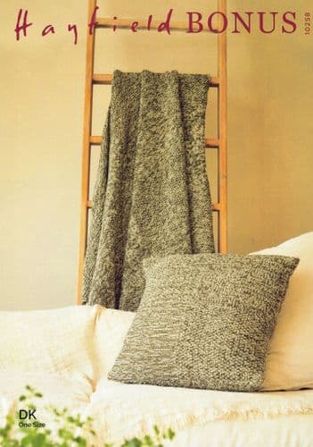 Hayfield Blanket & Cushion Knitting Pattern in Bonus DK (10258)
