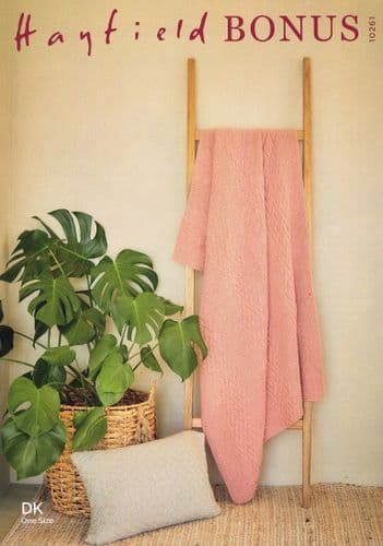 Hayfield Blanket & Cushion Knitting Pattern in Bonus DK (10261)