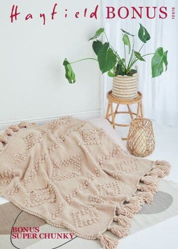 Hayfield Blanket Knitting Pattern in Bonus Super Chunky - 10618 PDF DOWNLOAD