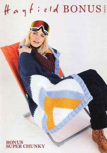 Hayfield Blanket Knitting Pattern in Bonus Super Chunky (10624)
