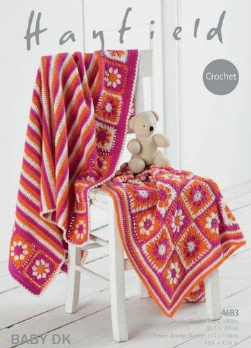 Hayfield Blankets Crochet Pattern in Baby DK (4683P) PDF DOWNLOAD