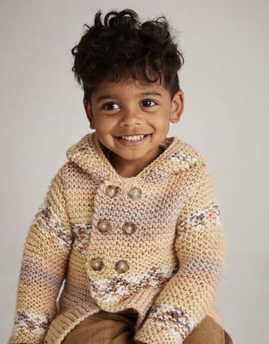 Hayfield Boys Duffle Coat Knitting Pattern in Blossom Chunky - 5566