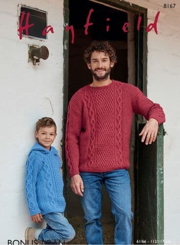 Hayfield Boys/Mens Sweaters Knitting Pattern in Bonus Aran - 8167 PDF DOWNLOAD