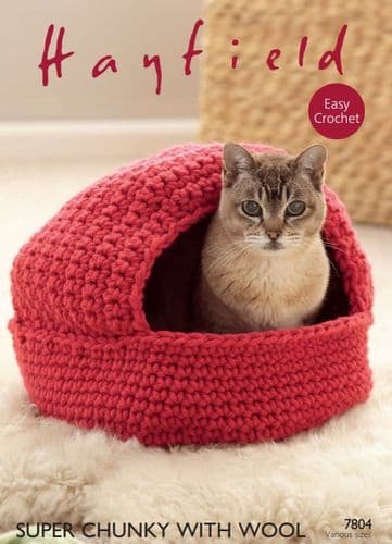 Hayfield Cat Nest & Storage Baskets Crochet Pattern in Super Chunky with Wool (7804P) PDF DOWNLOAD
