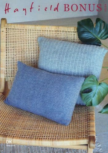Hayfield Cushion Covers Knitting Pattern in Bonus DK (10254)