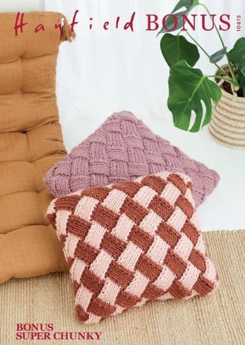 Hayfield Cushion Covers Knitting Pattern in Bonus Super Chunky - 10615 PDF DOWNLOAD