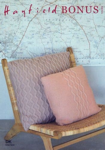 Hayfield Cushion Knitting Pattern in Bonus DK (10255)