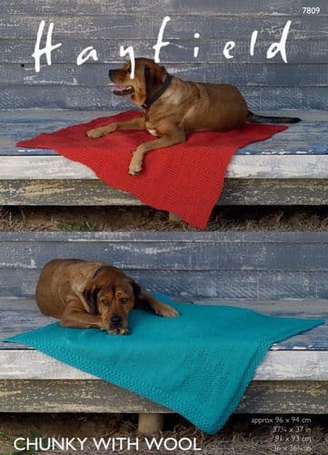 Hayfield Dog Blankets Knitting Pattern in Chunky with Wool (7809P) PDF DOWNLOAD