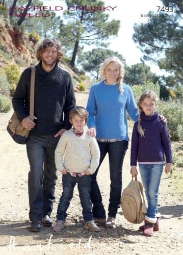 Hayfield Family Sweaters Knitting pattern in Chunky Tweed (7493) PDF DOWNLOAD