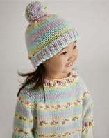Hayfield Girls Poncho & Hat Knitting Pattern in Blossom Chunky - 5570