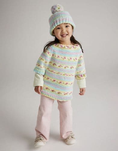 Hayfield Girls Poncho & Hat Knitting Pattern in Blossom Chunky - 5570 PDF DOWNLOAD