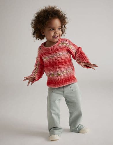Hayfield Girls Sweater Knitting Pattern in Blossom Chunky - 5573 PDF DOWNLOAD